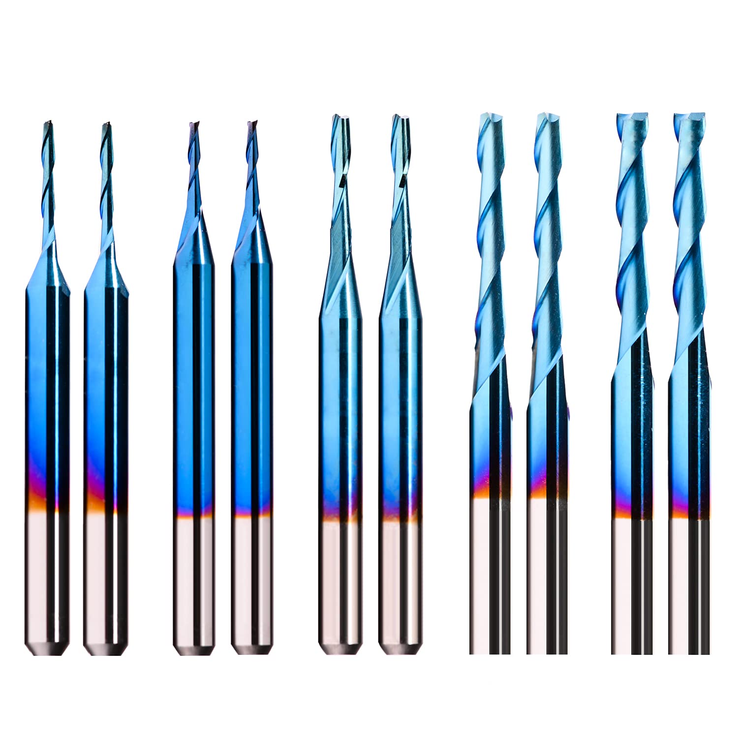 CNC Router Bits, Flat Nose End Mills Set