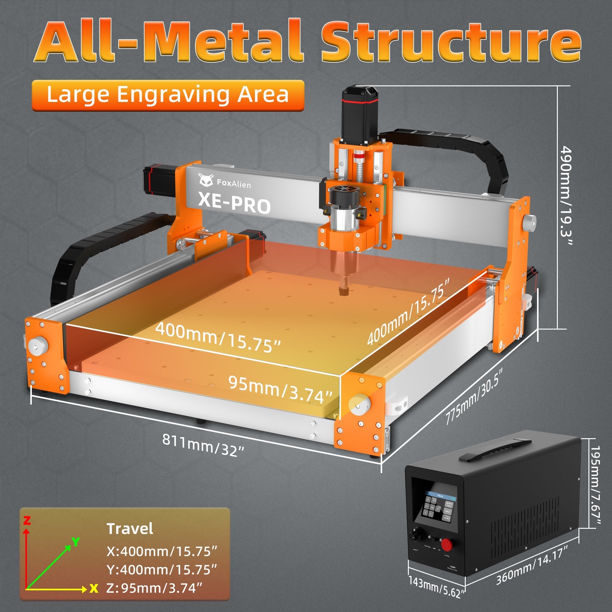 CNC Router Machine XE-PRO with FA710 Trimmer Router Bundle Kit