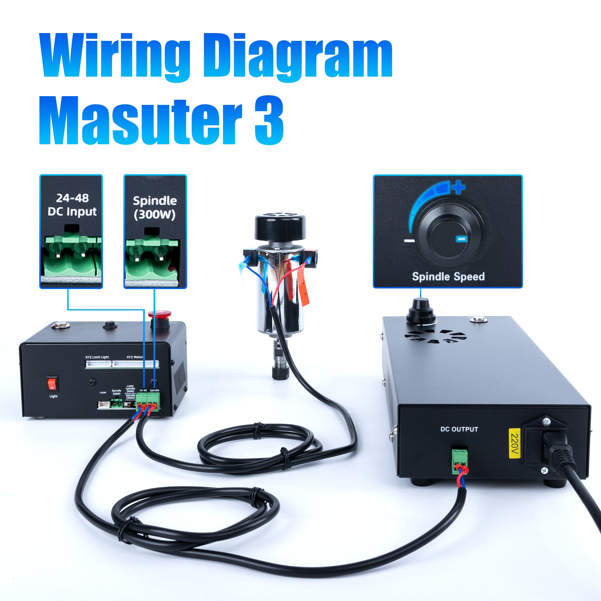 300W Spindle Kit for CNC Router Masuter Pro & Masuter 3