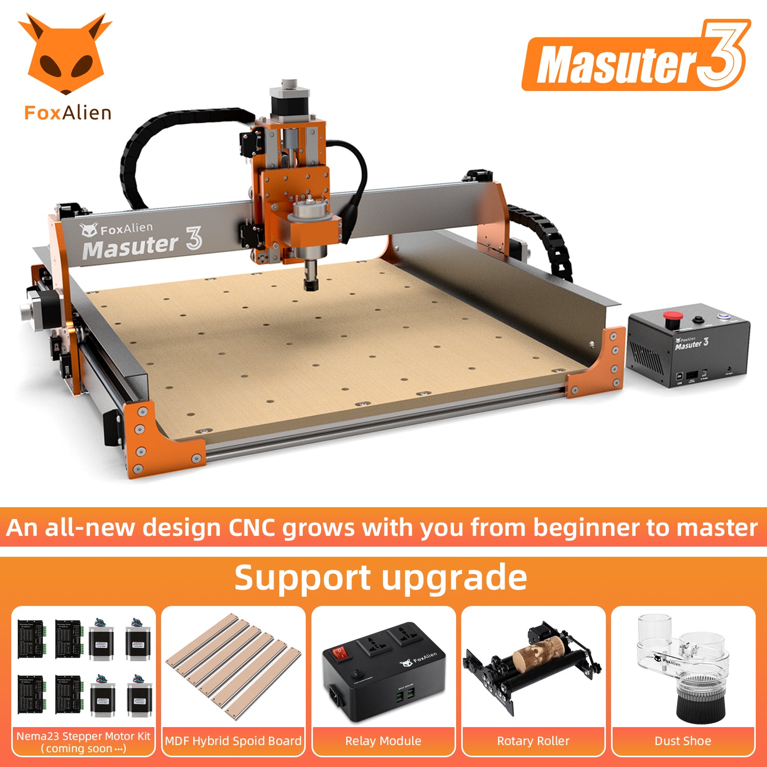 CNC Router Masuter 3 with 40W Laser Bundle Kit
