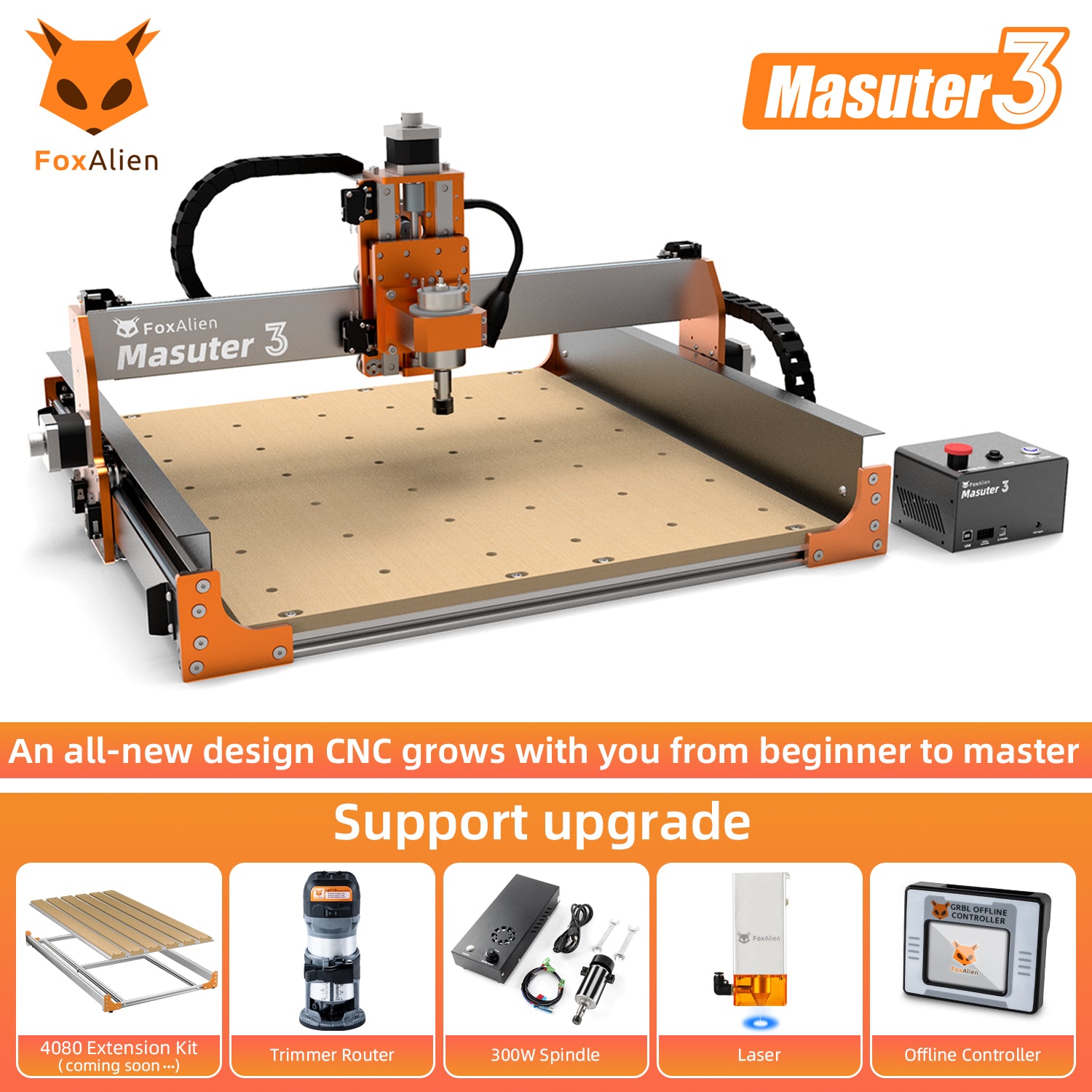 CNC Router Masuter 3 with Hybrid Table Bundle Kit