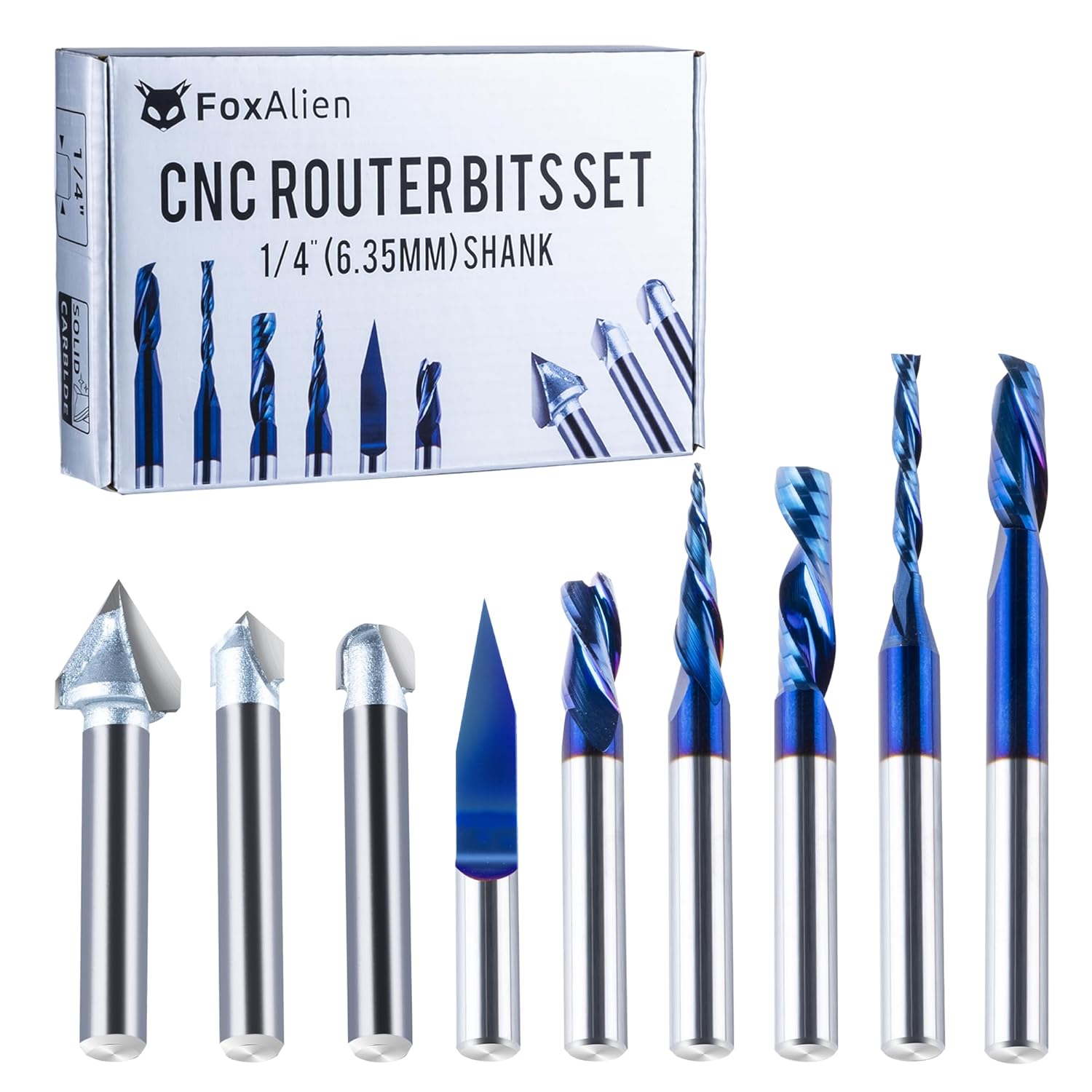 CNC Router Bits 3D Carving Essential Kit | 1/4