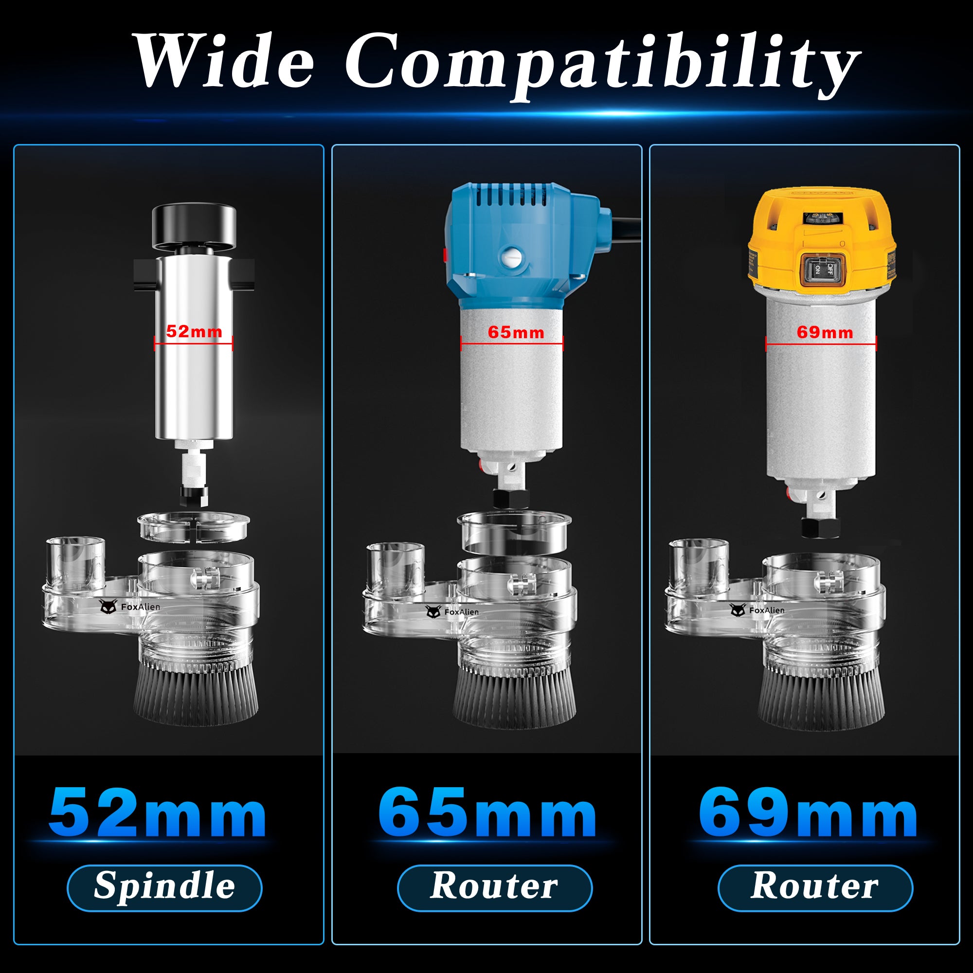 69MM Dust Shoe | Compatible with 52MM, 65MM & 69MM Router