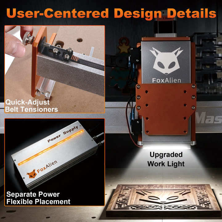 FoxAlien Masuter Pro Max 2x2 CNC Router | 500W Brushless Spindle