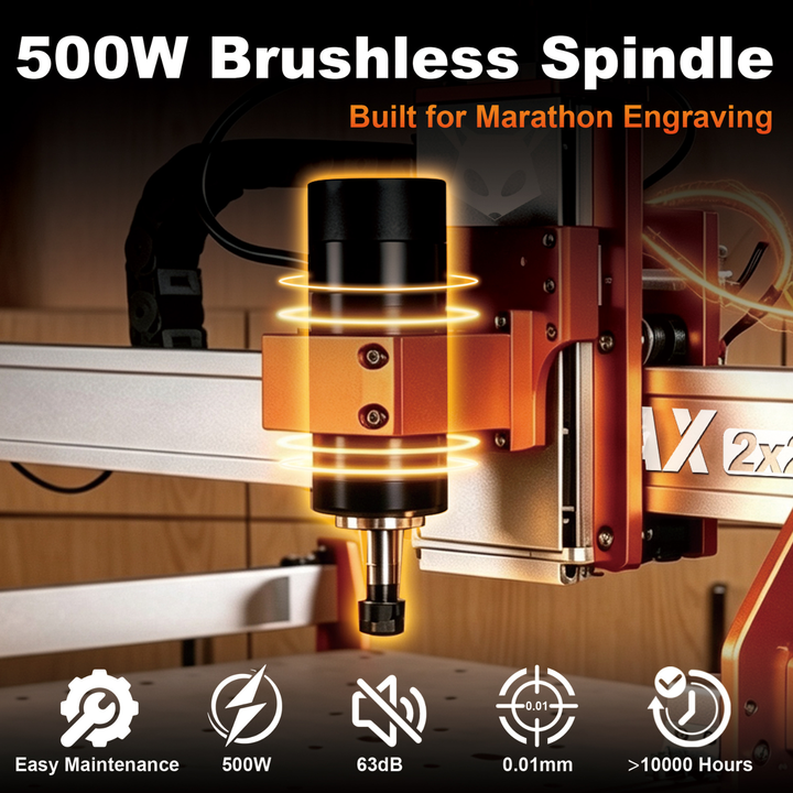 FoxAlien Masuter Pro Max 2x2 CNC Router | 500W Brushless Spindle
