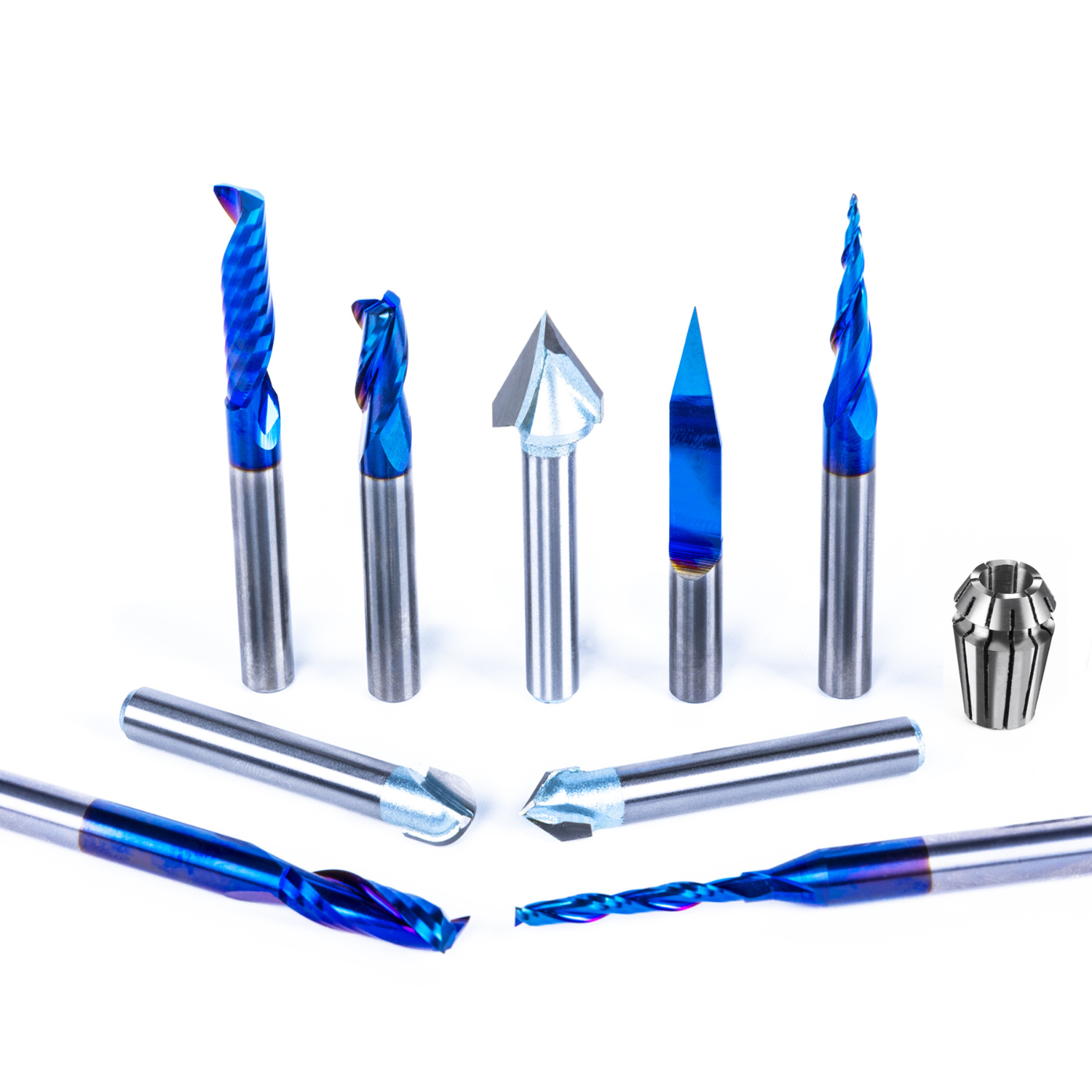 CNC Router Bits 3D Carving Essential Kit | 1/4