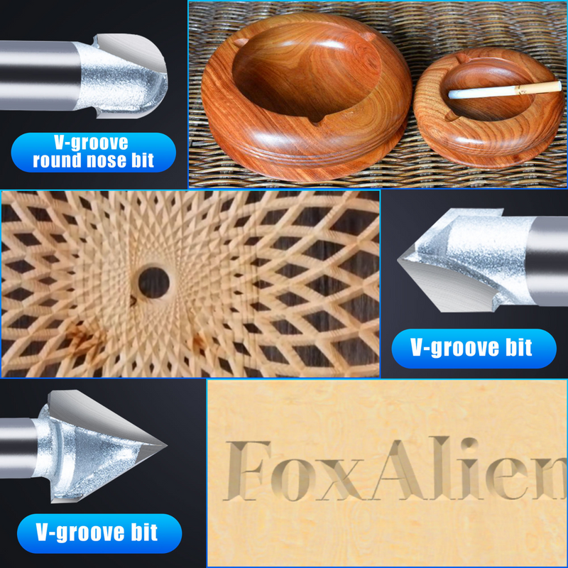 Cnc Router Bit Chuck CNC Router Bits 3D Carving Essential Kit | 1/4