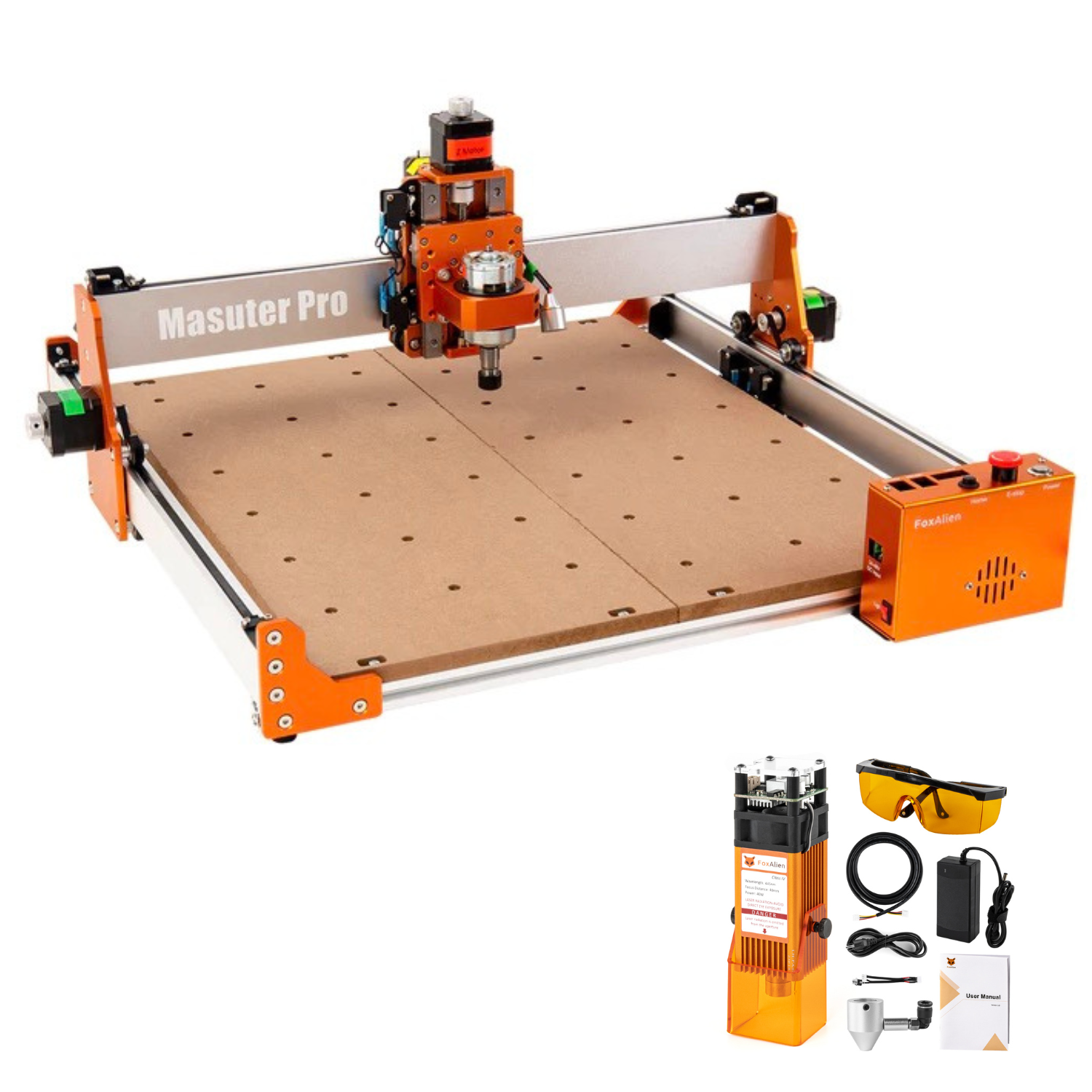 CNC Router Masuter Pro with 40W Laser Bundle Kit