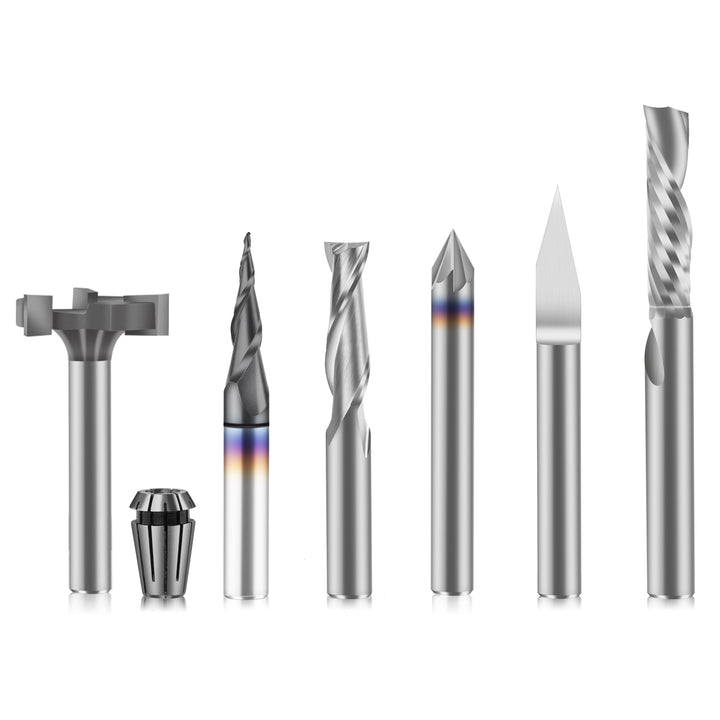 Cnc Router Bit R8 CNC Router Bits Essential Kit | 1/4