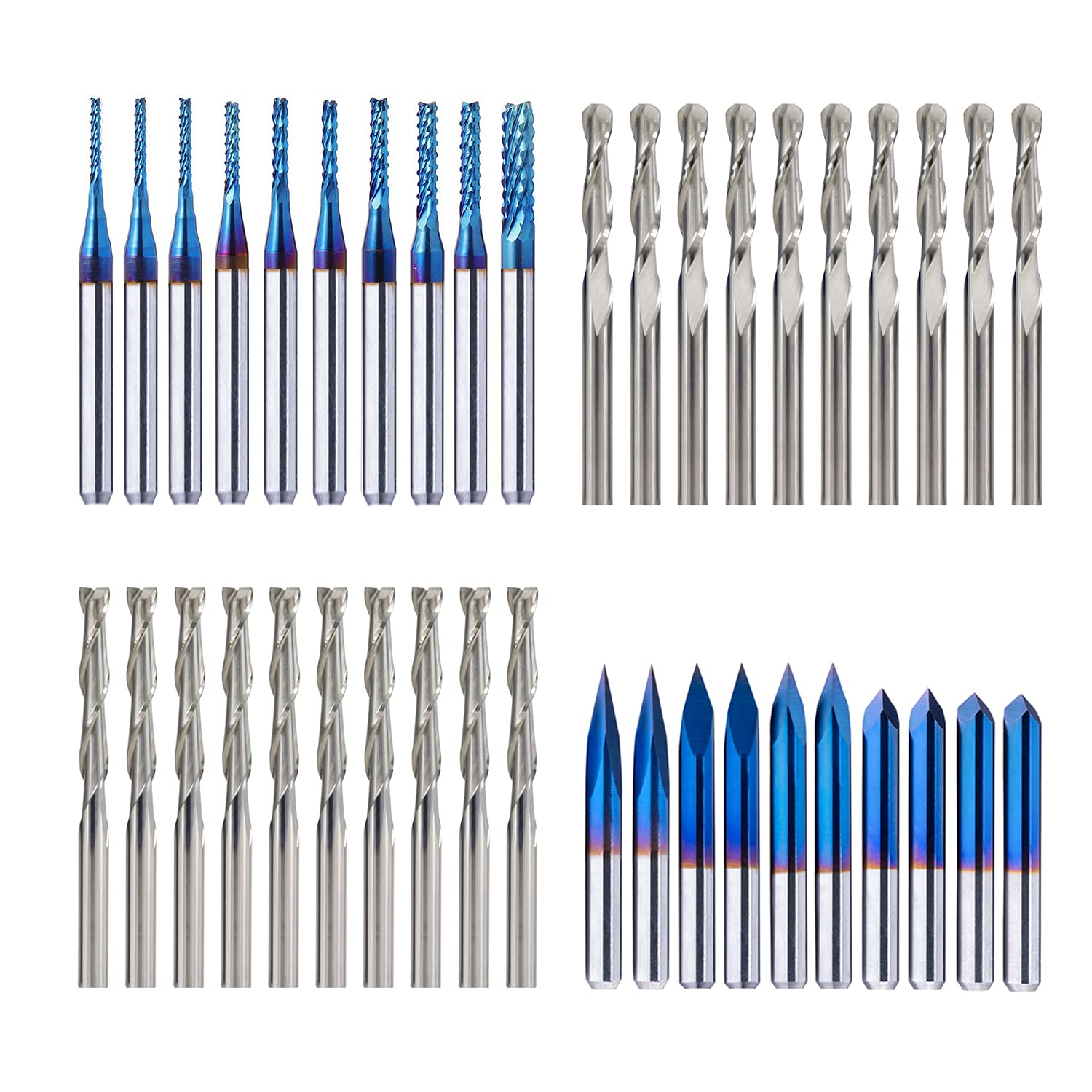 CNC Router Bits Essential Kit 1 8" Shank