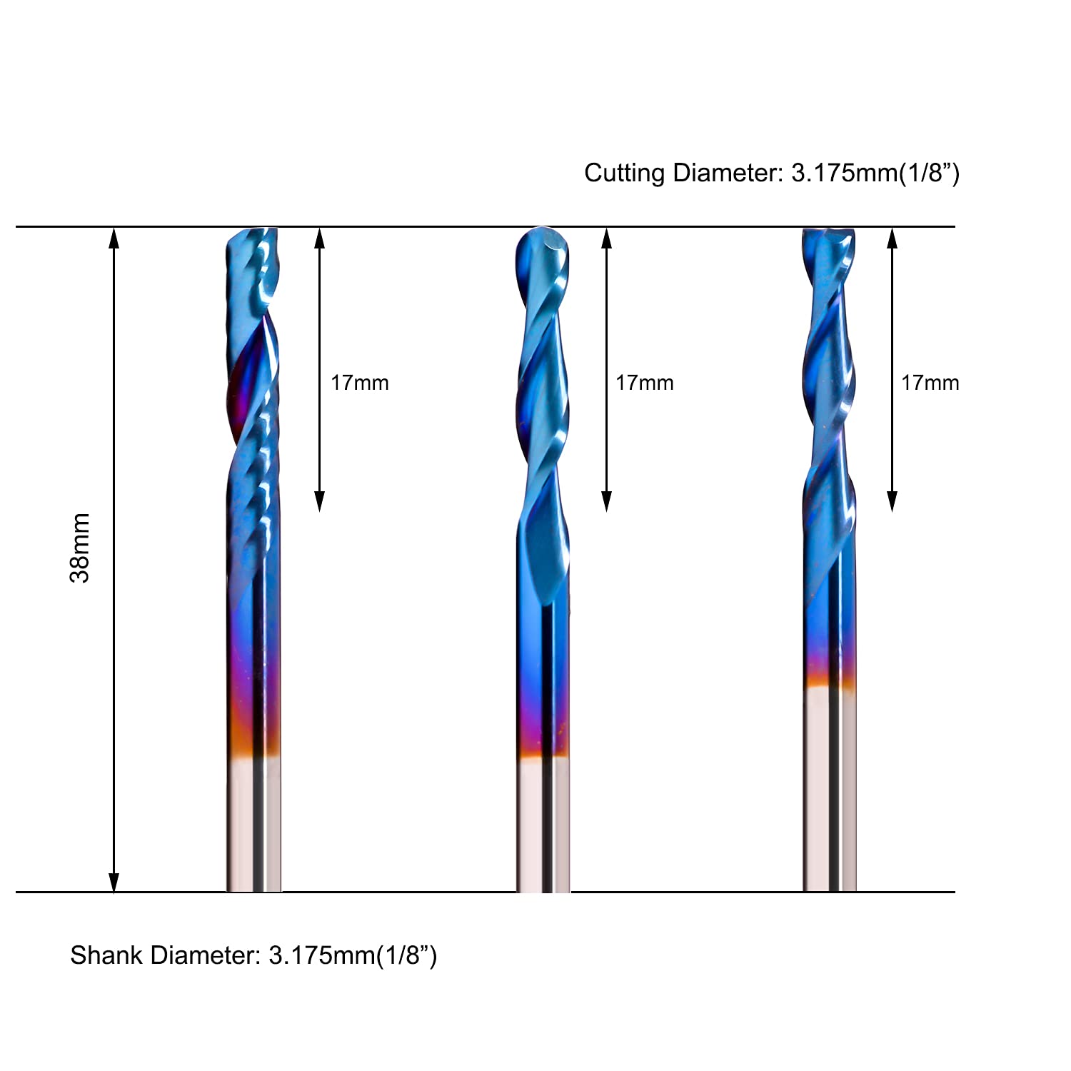 CNC Spiral End Mills Combination Set