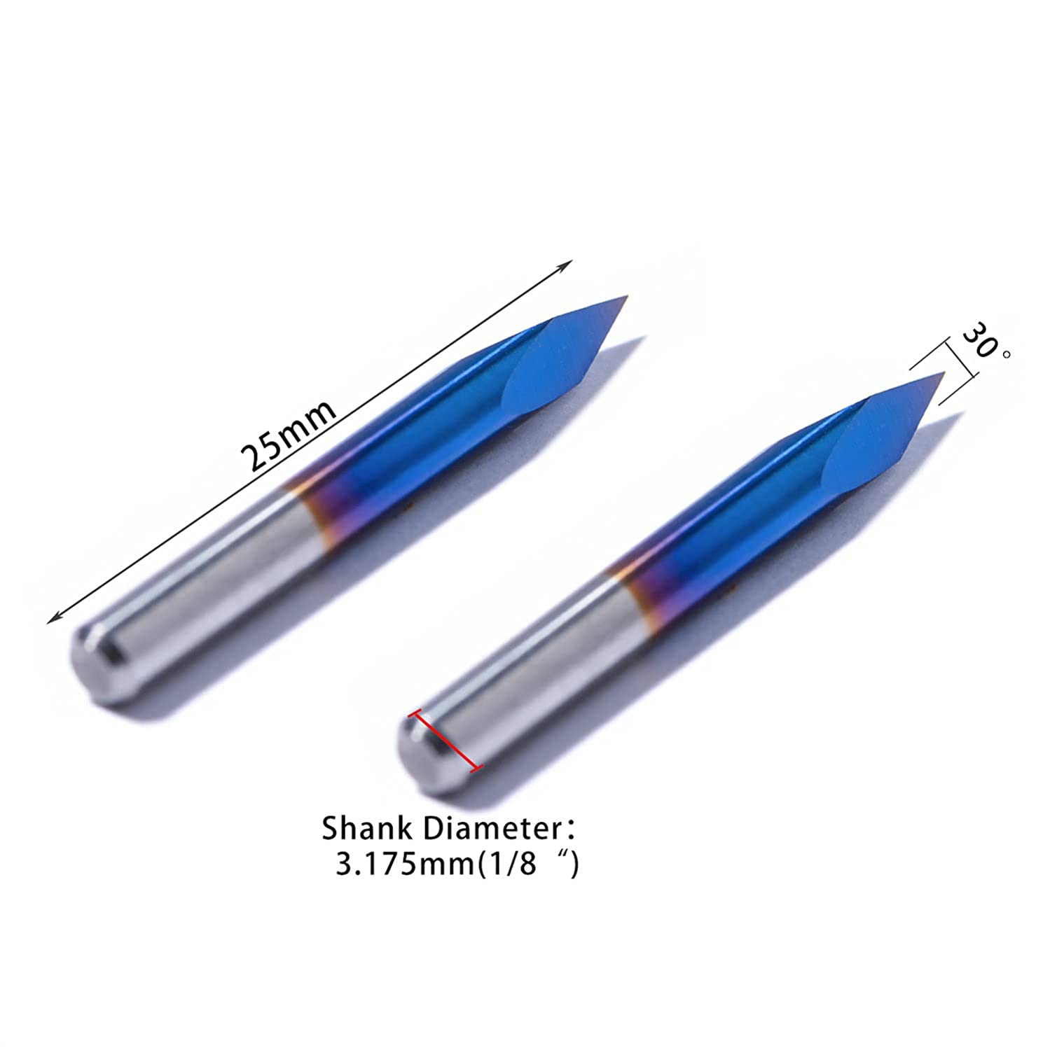 Triangle Shaped Router CNC Router Bits Triangular Pyramid, 30 Degree 0.1mm Tip, 10PCS