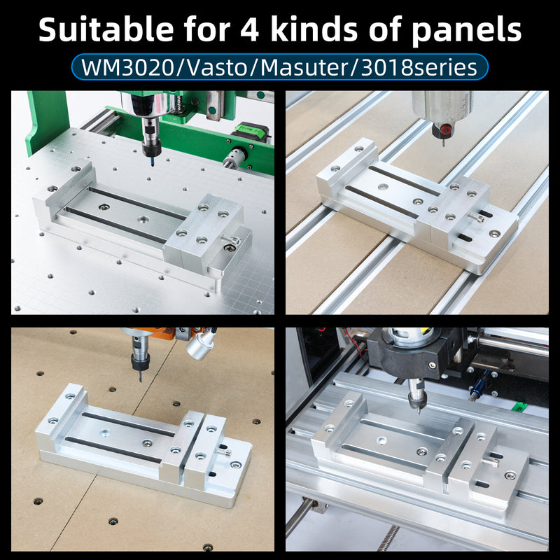FoxAlien Mini Low Profile CNC Bench Vise - Workholding Clamp Table For 3018, Masuter, XE-PRO CNC Routers