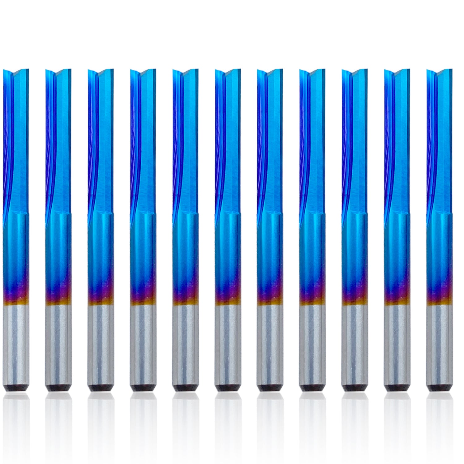 CNC Edge Router Bits, 3.175mm 2-Flute Straight, 10pcs