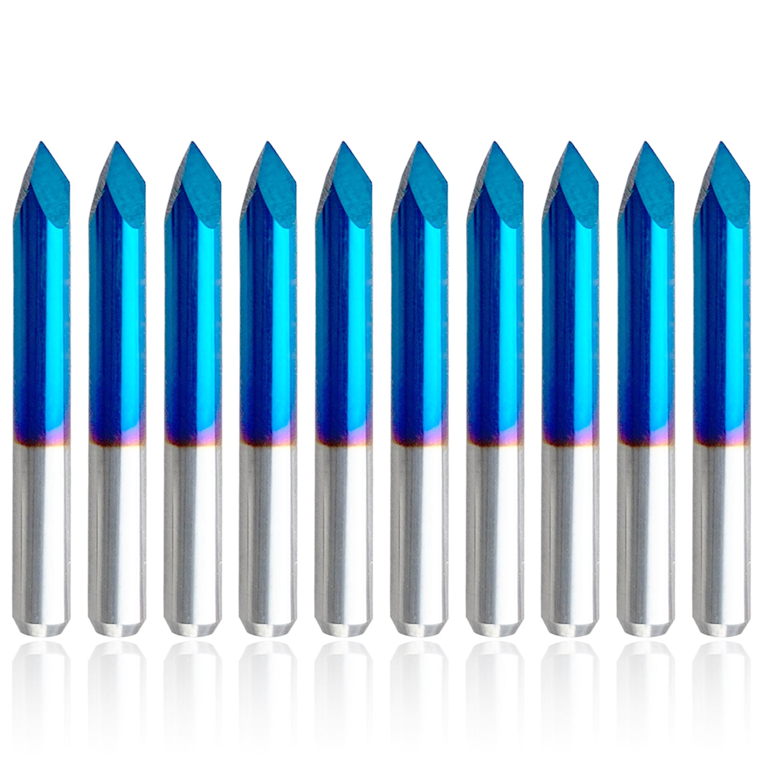 CNC Router Bits Triangular Pyramid 60 Degree 0.1mm Tip 10PCS