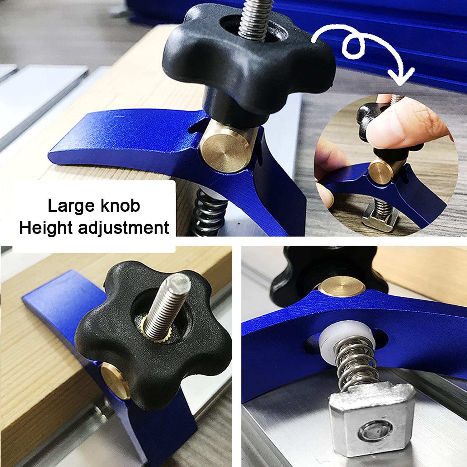 Colaxi 4-Piece CNC Arcuate Press Plate Clamps - Nylon T-Slot Hold Down Clamps For Woodworking & Engraving