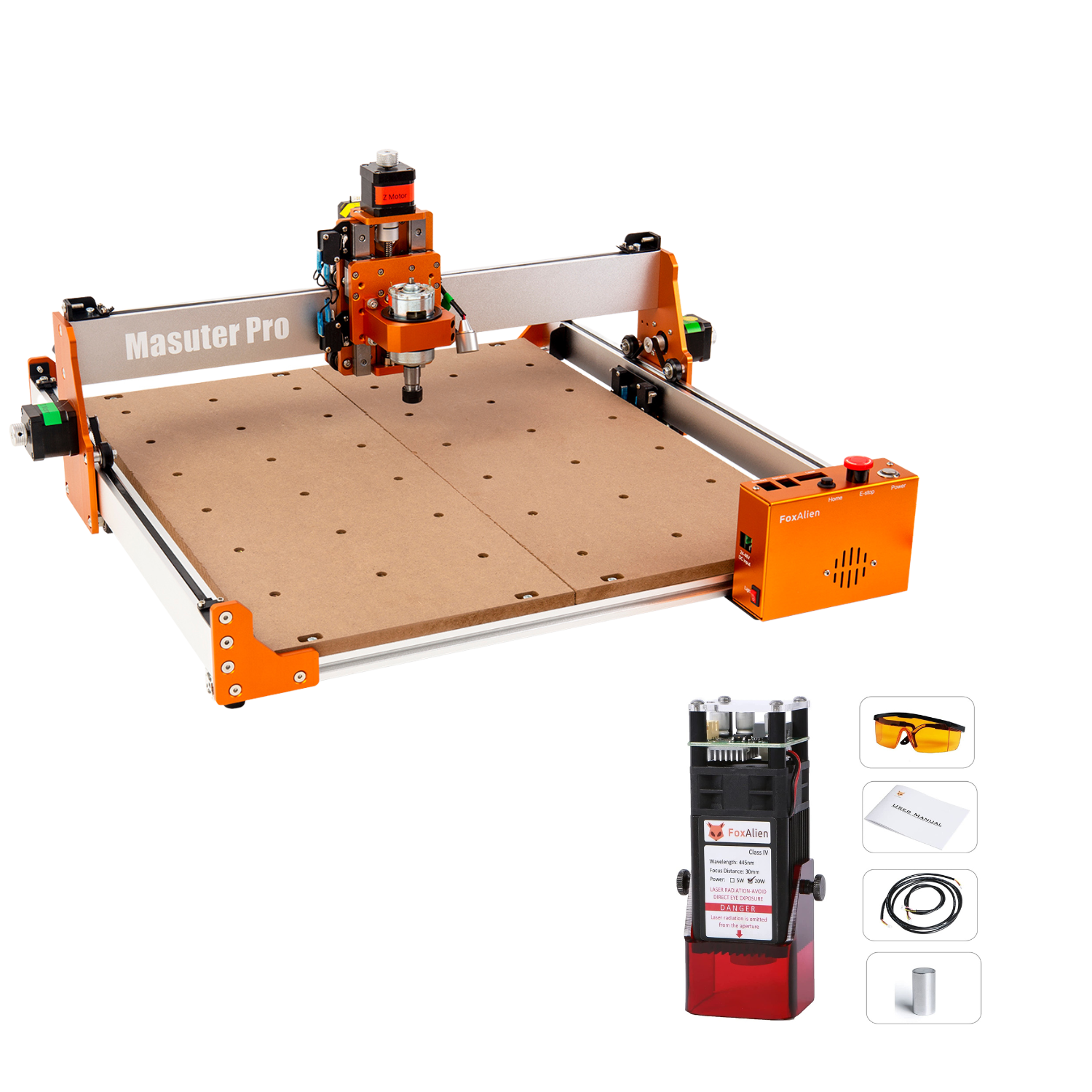 CNC Router Masuter Pro with 20W Laser Bundle Kit