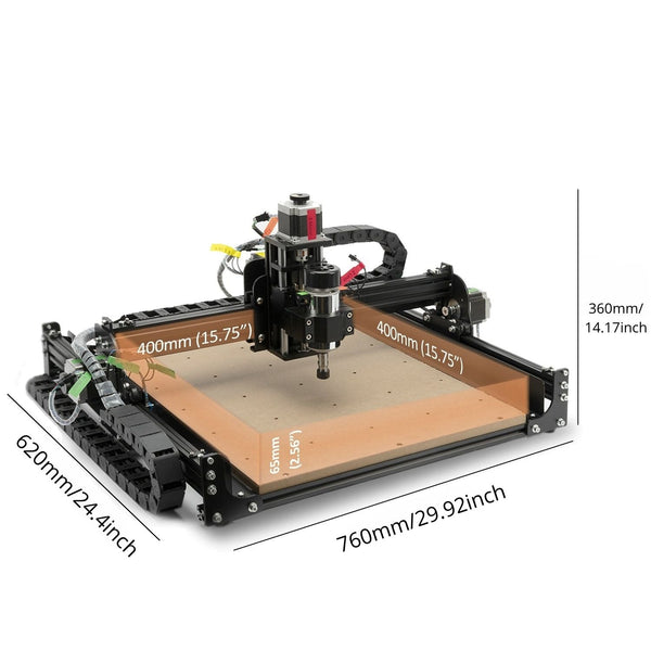 CNC Router 4040-XE with 40W Laser and R57 Rotary Roller Kit