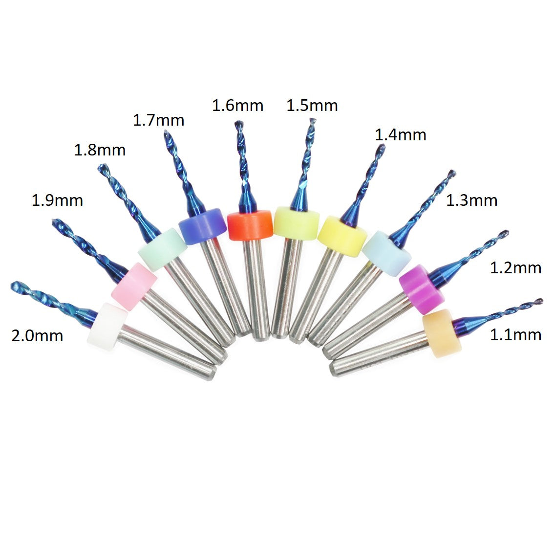 Nano Blue PCB Drill Bits Set, 1.1mm-2.0mm, 30pcs-02