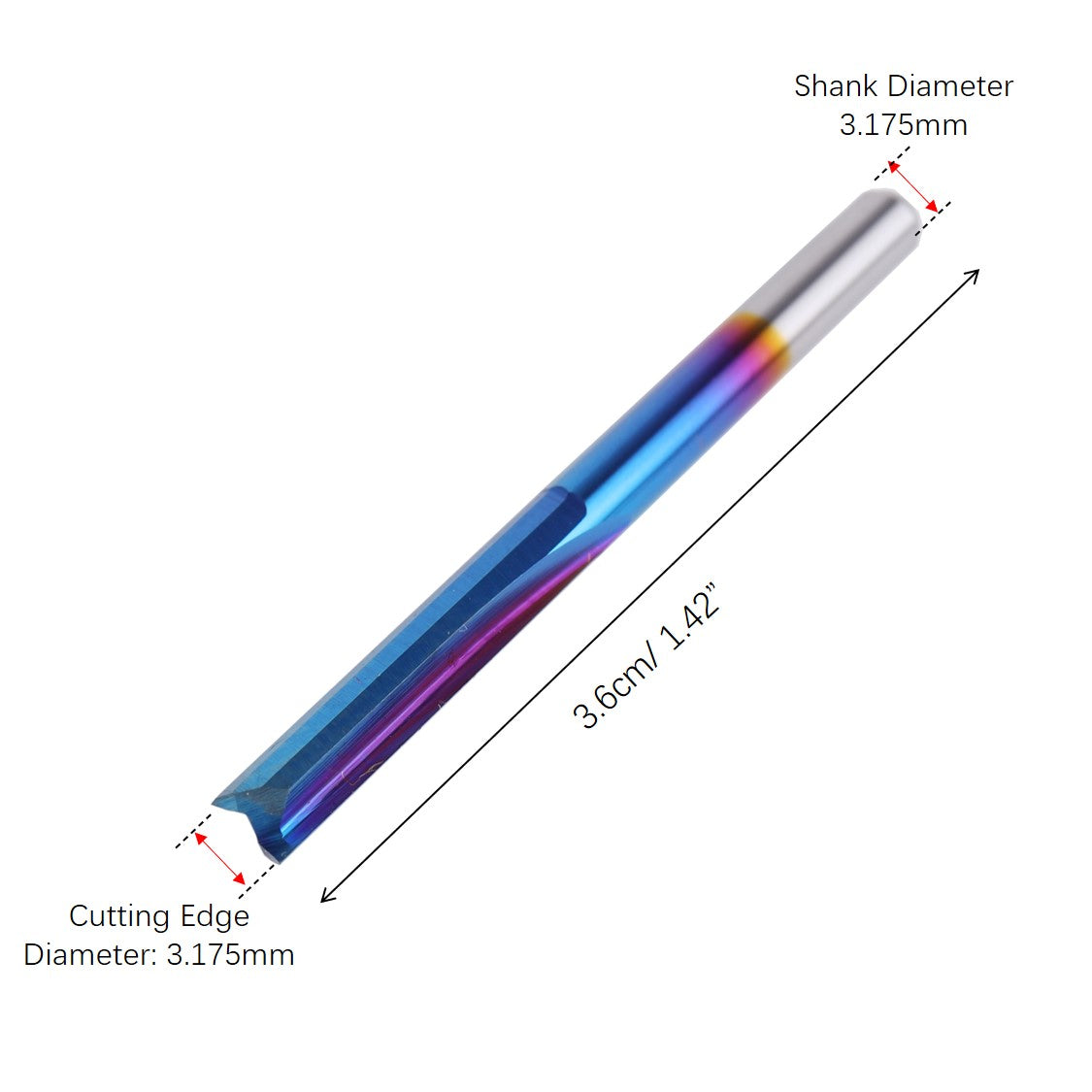 CNC Edge Router Bits, 3.175mm 2-Flute Straight, 10pcs – FoxAlien