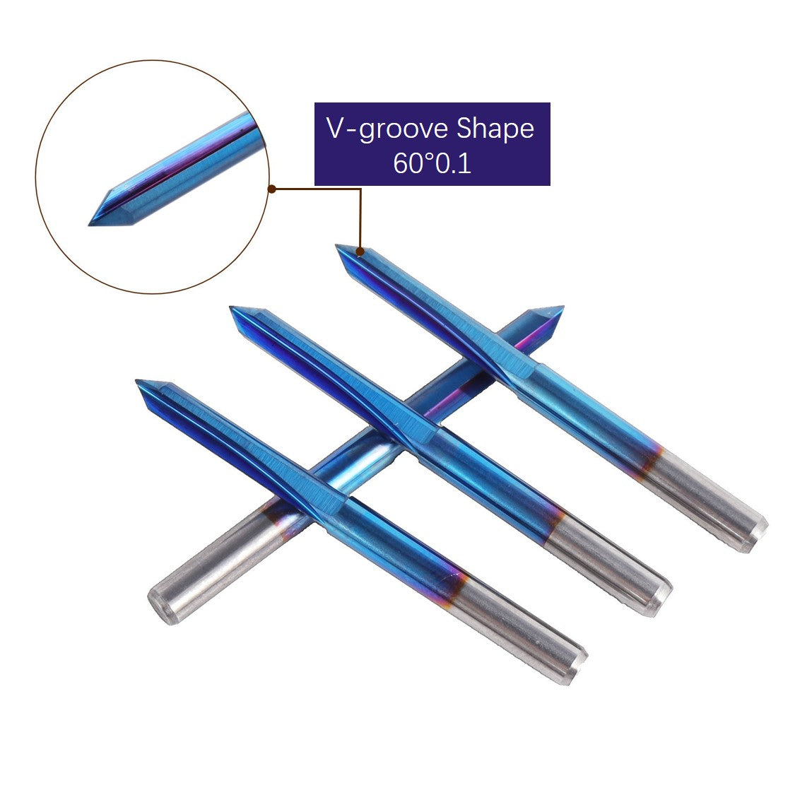 CNC Router Bits V-Groove, 60 degree 0.1mm Tip, 10pcs-02